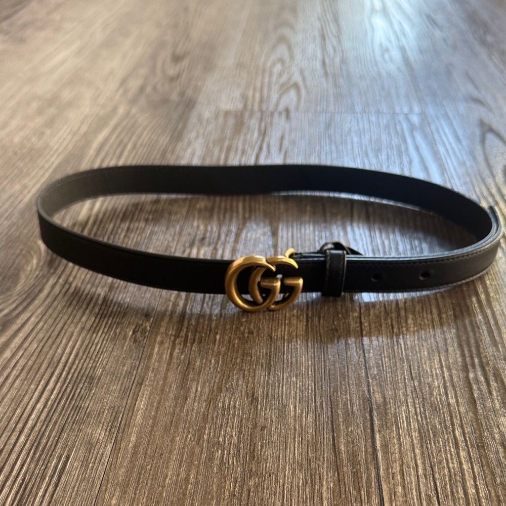 Gucci Black Belt with Gold Buckle